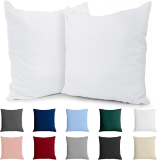 Dreamzie Kissenbezug 65x65 Baumwolle Renforcé (2er-Set) - Weiss - Dicht gewebt mit 57 Fäden/cm² - Kissenbezüge 65x65 cm - Oeko Tex Zertifiziert