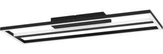 Eglo 900567 Deckenleuchte CALAGRANO-Z Alu, Stahl schwarz, Kunststoff weiss LED 21W 3000-6500K L:64cm B:22cm H:5cm dimmbar mit Connect-Z Funktion