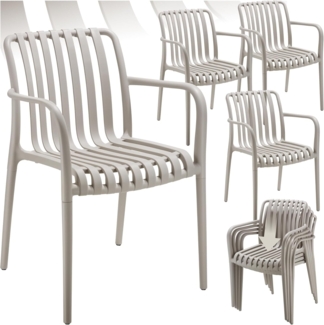 tectake Gartenstuhl Gartenstühle (Set, 4 St), Wetterfester, strapazierfähiger und langlebiger Kunststoff