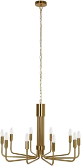 Lindby Kronleuchter Elanova, Metall, Gold / Messing IP20, 10 x 40 W