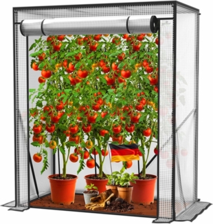 KESSER® Premium Tomatengewächshaus Foliengewächshaus, Gewächshaus klein, Tomatenhaus, Treibhaus mit Tür zum Aufrollen - 100 x 50 x 150 cm Frühbeet, Gemüse, Blumen, Obst, Garten Transparent, 100 x 50 x 150 cm