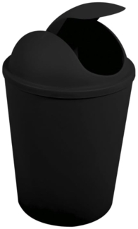 MSV Kosmetikeimer Abfalleimer Schwingdeckeleimer 5,5 Liter Kunststoff Schwarz