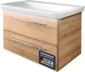 Fackelmann MILANO Badmöbel Set 3-teilig, 88 cm breit, Braun hell, Keramik