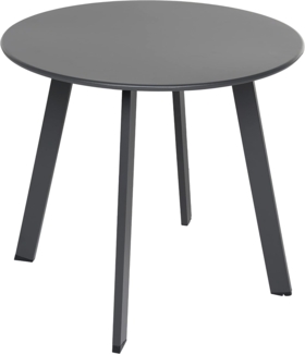 Dehner Kaffeetisch Lian, ca. Ø 50 cm, Höhe ca. 45 cm, Stahl, pulverbeschichtet, grau