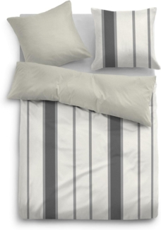 Tom Tailor Flanell Bettwäsche Harper stone | 155x220 cm + 80x80 cm