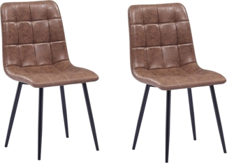 SAM 2er Set Esszimmerstuhl Lisa, Stoffbezug in Wildleder-Optik, Schwarze Metallfüße, Schalenstuhl im skandinavischen Stil, quadratische Absteppungen