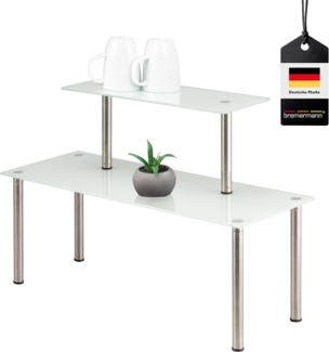 bremermann Küchenregal Glas-Regal, Küchenregal, mit Glasplatten und Edelstahlfüßen, weiß