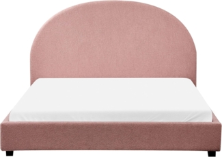 Bett mit Lattenrost Bouclé VAUCLUSE 140x200 cm Pastellrosa