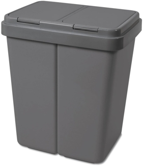 ALPFA Mülleimer Alpfa Mülleimer 2x25 Liter Abfalleimer Duo Bin, Müllbeutelhalter