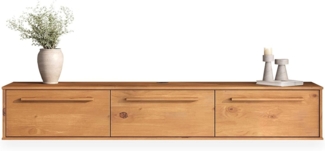 IDIMEX Lowboard TECCA, Hängekonsole mit 3 Klappen Massivholz Mid Century Stil eiche farben