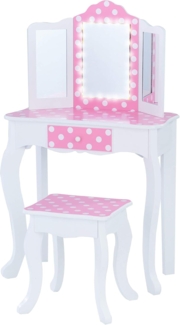 Fantasy Fields Kinder Schminktisch mit Spiegel und Hocker Mit Lichtern Rosa TD-11670FL