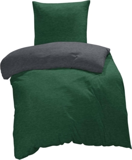 One Home Bettwäsche Melange, Flanell, 2 teilig, modern meliert, Baumwolle kuschelig warme weiche Biber Winter