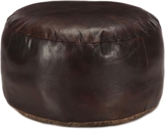 Pouf Dunkelbraun 60x30 cm Echtes Ziegenleder