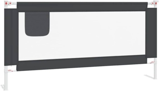 vidaXL Kleinkind Bettschutzgitter Bettgitter Kinderbettgitter Babybettgitter Gitter Kinderbett Babybett Rausfallschutz Dunkelgrau 180x25 cm Stoff