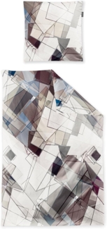 Irisette Wave Mako-Satin Bettwäsche 155x220 Rauten Mosaik Abstrakt grau 8889-80