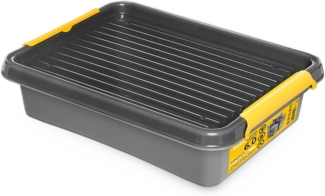 KONZEPT Aufbewahrungsbox mit Deckel, Stapelbox aus hochwertigem Kunststoff (6L - 40 x 30 x 8 cm)