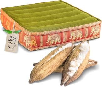 livasia Sitzkissen Bodensitzkissen (Deluxe) vegan und handgefertigt, 50x50x10cm, Kapok