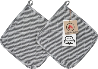 ZOLLNER Topflappen, (Set, 2-tlg), 25 x 25 cm, 100% Baumwolle, Temperaturbeständig bis 100°C