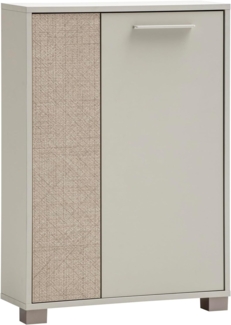 Schildmeyer Highboard Edno 159988, cremebeige/Canasta Dekor, 59,8 x 19,5 x 85,2 cm
