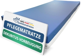 Premium Pflegematratze 87x200 cm - Standard für die Heimpflege - 14cm Höhe - Unterstützend bei der Dekubitus Prophylaxe - Made in Germany - 87x200 cm