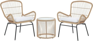 Bistro Set mit Kissen LABICO Hellbraun