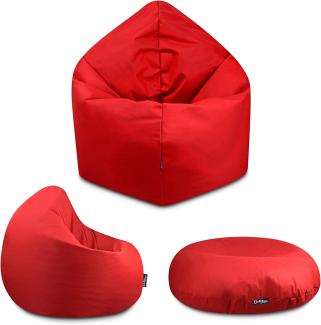 BuBiBag - 2in1 Sitzsack Bodenkissen - Outdoor Sitzsäcke Indoor Beanbag, Rot, Ø 125,0 cm