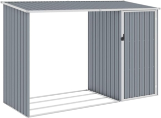 vidaXL Garten Brennholzlager Grau 245 x 98 x 159 cm Verzinkter Stahl 46294