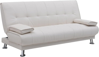 Vente-unique - Schlafsofa Klappsofa - Kunstleder - Weiß - MAXIME II