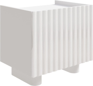 Selsey Nachttisch Weiß Modernes Nachtkästchen mit Push-to-Open MDF Fronten 48 cm Breit – Skandinavisches Design Robuste ABS-Kanten Laminiert für Eleganz und Funktion