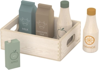 Flexa Lebensmittel Holzspielzeug-Set in Holzbox, Birke