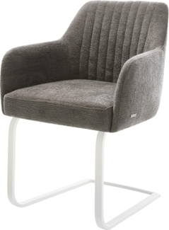 Freischwinger Greg-Flex Bouclé Soft Schlamm Freischwinger flach Weiß Taschenfederkern