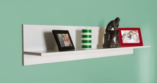 Stylish Wall Shelf, White, 120 x 25 x 20 cm | 100% Melamine Coated Particle Board, 16 mm Thick | Perfect for Modern Home Decor & Organization