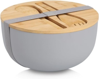 Zeller Present Salatschüssel XARTA, Set 4-teilig, Kunststoff, (Set, 4-tlg), hochwertiges natürliches Material