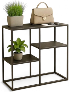 DanDiBo Konsolentisch Schmal Metall Modern 80 x 80 x 26 cm Sideboard Beistelltisch 96634 Ablagetisch Flurtisch Sofatisch
