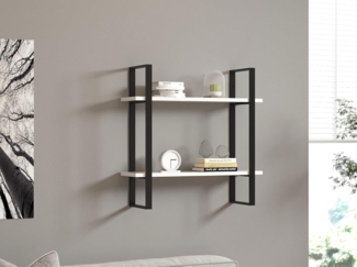 Modern Wall Shelf, White, 70 x 70 x 22 cm | 100% Melamine Coated Particle Board, 18 mm Thick | Stylish & Functional Storage Solution for Home & Office