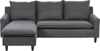 Ecksofa ELVENES Stoff Dunkelgrau Rechtsseitig