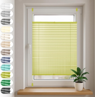 Sonello Plissee Klemmfix ohne Bohren 100x200 cm Olivgrün Faltrollo Plisseerollo Jalousie für Tür & Fenster Blickdicht Sichtschutz Sonnenschutz Fertifplissee Rollo