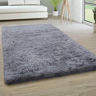 Paco Home Hochflor-Teppich Silky 591, rechteckig, Höhe: 37 mm, Uni-Farben, besonders weich und kuschelig