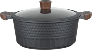 RESTO Kitchenware Kochtopf Capella, Schmortopf antihaftbeschichtet und spülmaschinenfest, Aluminiumguss (2-tlg), mit Glasdeckel und stoßdämpfendem Silikonrand, im Geschenkkarton