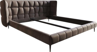 Polsterbettgestell Capujo 180x200 cm Mikrofaser Taupe Vintage