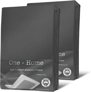 One Home Spannbettlaken Heavy, Jersey, Gummizug: rundum, (2 Stück), Double Pack für Topper, erhöhtes Flächengewicht