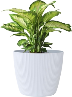 KONZEPT Blumentopf 5,2 l, gerillte Struktur 22 cm, Übertöpfe für Zimmerpflanzen, ideal für Wohnzimmer, Küche und Balkon