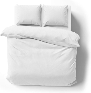 Lorena Mako-Satin Bettwäsche Venedig|135x200 cm + 80x80 cm| weiss