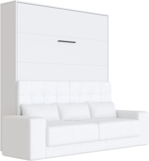 SMARTBett Schrankbett Schrankbett M1 180x200 Vertikal Weiss inkl. SOFA Weiss (Schrankbett+ Sofa, 2-St)