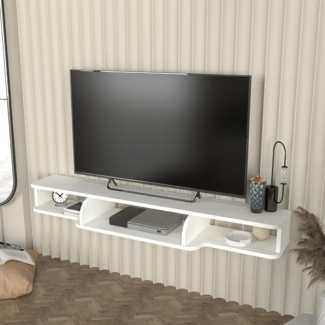 TV-Lowboard hängend Aar 135 x 30 x 16 cm Weiß [en. casa]