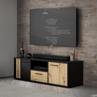 FORTE Lowboard Cardigan TV-Board, TV-Schrank, TV-Board, 2 farbig, Stauraum Kabelführung