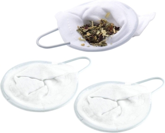 WESTMARK Teesieb 3 Stück, Ø 9 cm, für je 4 Tassen, Baumwolle, Weiß, Teenetze, Baumwolle, Edelstahl 18/8