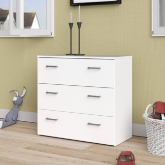 Dmora - Kommode Addie, Mehrzweckkommode, Schlafzimmerkommode, Schrank mit Schubladen, 74x36 h70 cm, Wei?