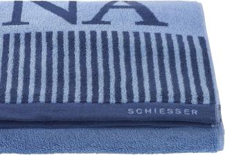 Schiesser Saunatuch Rom 75x200 cm, 100% Baumwolle Hellblau