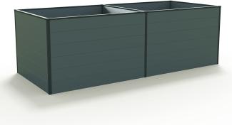 GFP Aluminium Hochbeet KINGSIZE DANIELA - 235 x 77 x 77 cm - Anthrazit, Stecksystem, langlebig